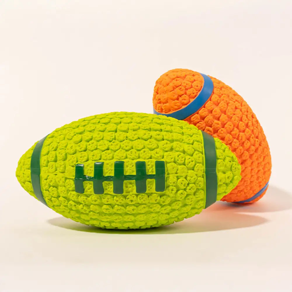 Rugby Dog Chew Toy with Squeaky