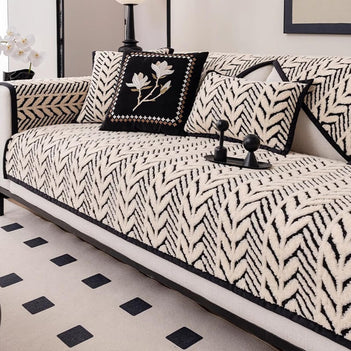 Premium Warm Wheat-Ear Plush Anti-Slip Anti-Scratch Sofa Cover