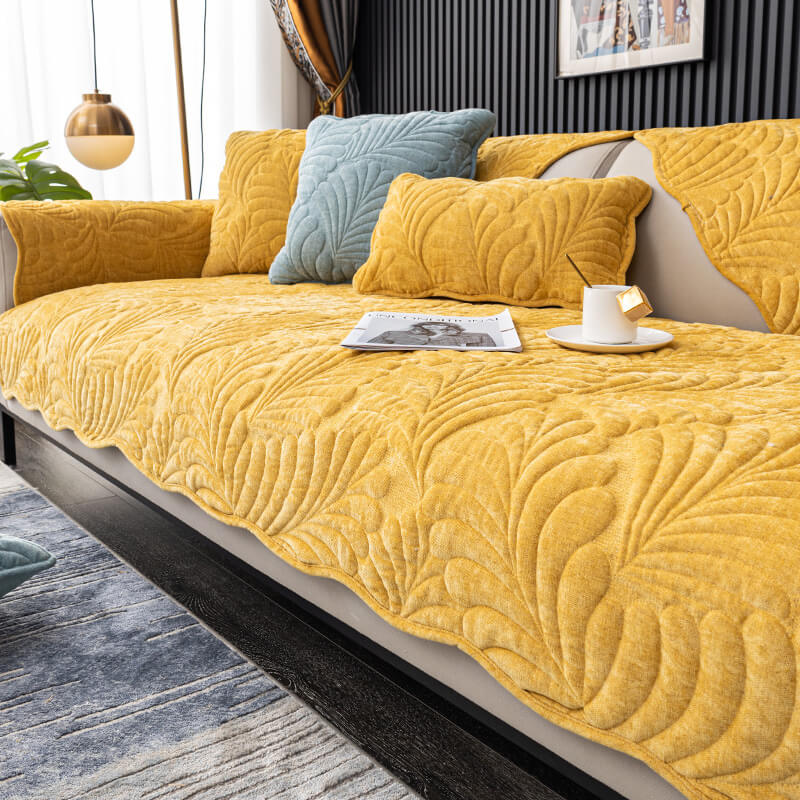 Leaf Cotton Mat Anti-scratch Protective Sofa Cover