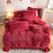 Ensemble de draps de lit longs et chauds en peluche, luxe romantique, épais