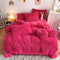Ensemble de draps de lit longs et chauds en peluche, luxe romantique, épais