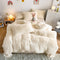 Ensemble de draps de lit longs et chauds en peluche, luxe romantique, épais