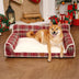 Vintage Plaid Plush Whashable Bolster Dog Sofa Bed - Chris-Nook