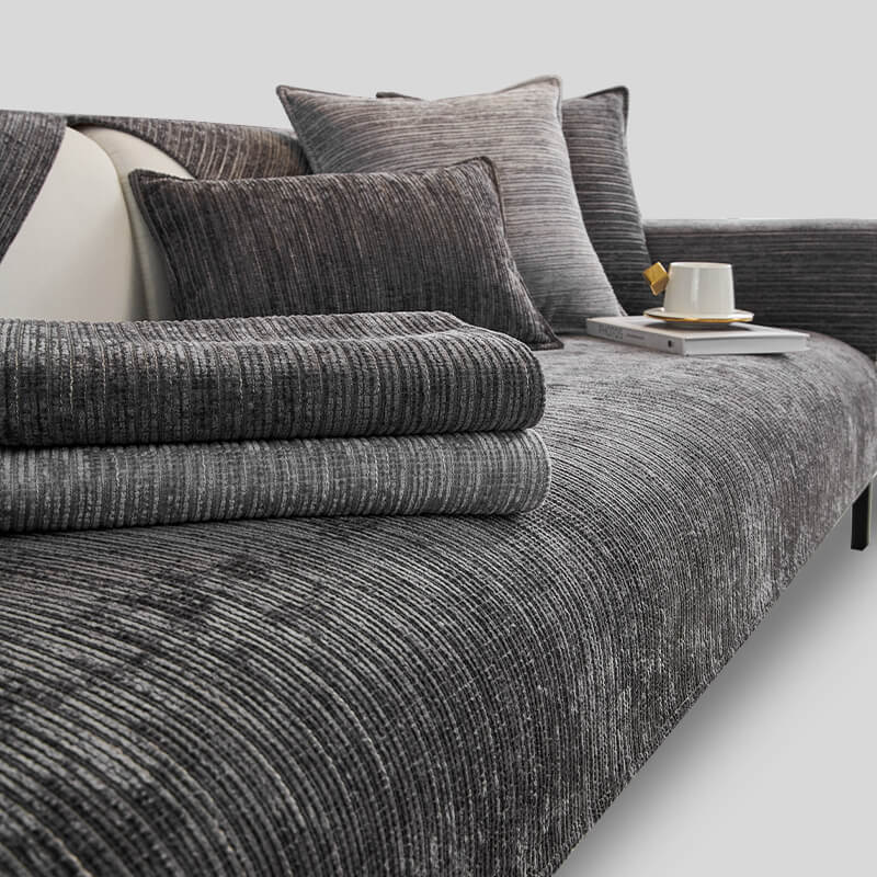 Simple Solid Color Chenille Scratch-resistant Protective Outdoor Sofa Cover