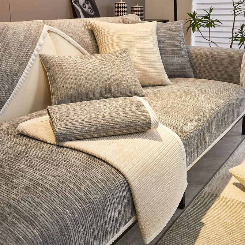 Waterproof Antimicrobial Simple Chenille Fabric Anti-scratch Outdoor Sofa Cover