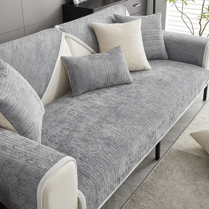 Waterproof Antimicrobial Simple Chenille Fabric Anti-scratch Outdoor Sofa Cover