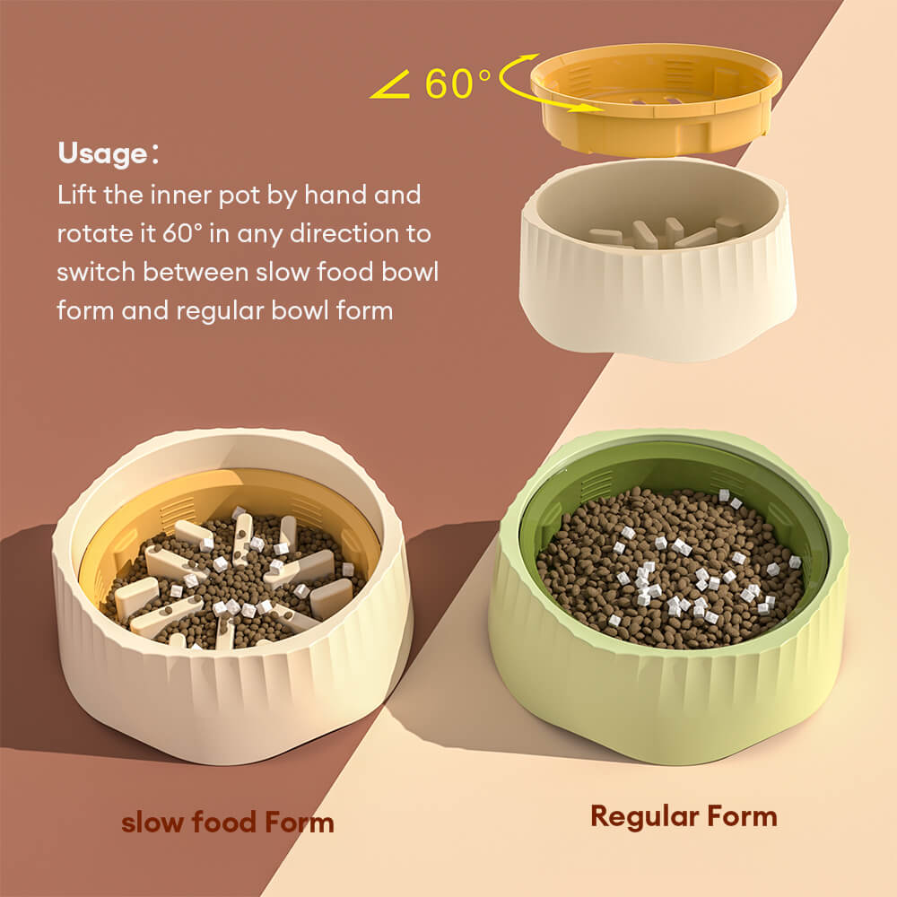 Multi-Function Anti-Tip Dog Slow Feed Bowl