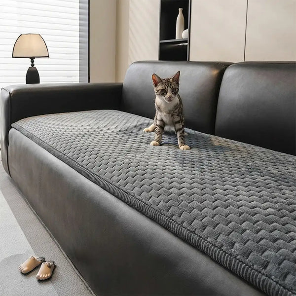 Soft Plush Scratch-Resistant Pet Mat Non-Slip Sofa Cover