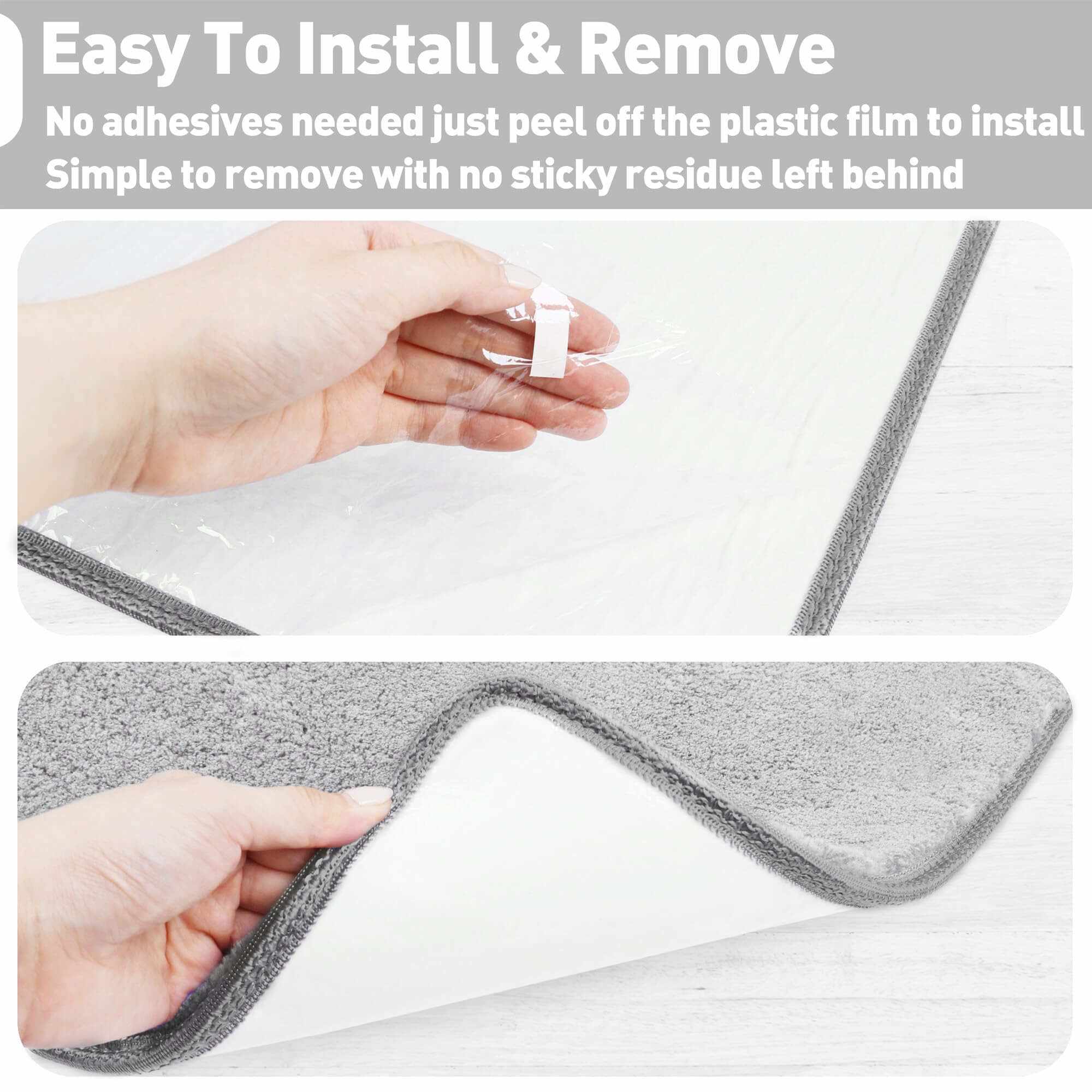 Solid Colour Plush Stair Protectors Non-Slip Tape Free Carpet Stair Treads