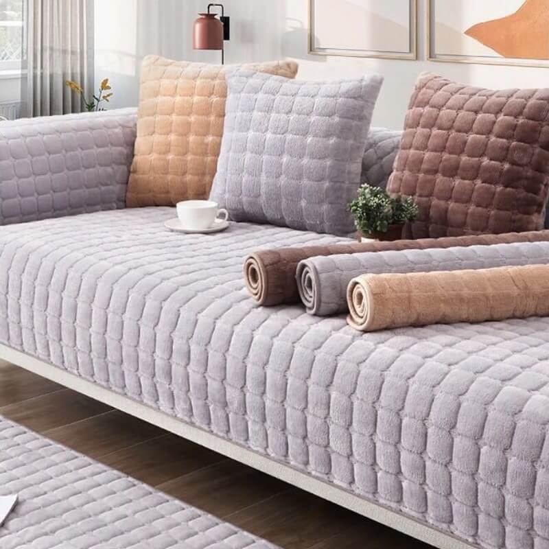 Square Flannel Scratch-Resistant & Anti-Slip Protection Sofa Cover