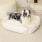 Square Striped Short Plush Fluffy Dog Bed for Small to Large Dogs’ Deep Rest