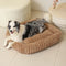 Square Striped Short Plush Fluffy Dog Bed for Small to Large Dogs’ Deep Rest