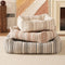 Striped Chenille Scratch-Resistant Breathable Neck Support Dog Square Bed