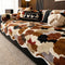 Stylish Color-Blocked Faux Rabbit Fur Soft Non-Slip Irregularly Shaped Sofa Cover