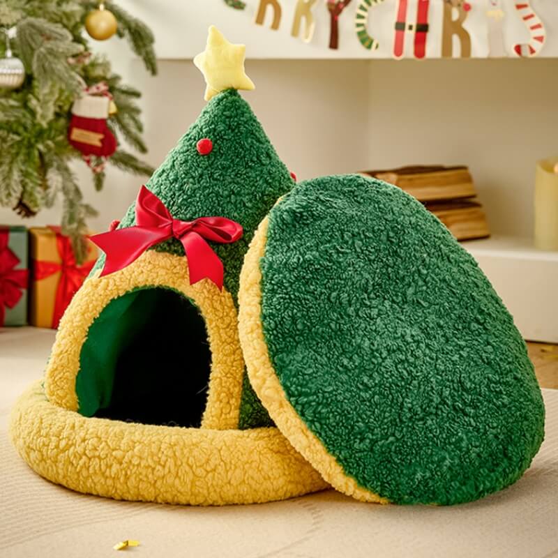 Teddy Velvet Plush Christmas Festive Funny Pet Bed