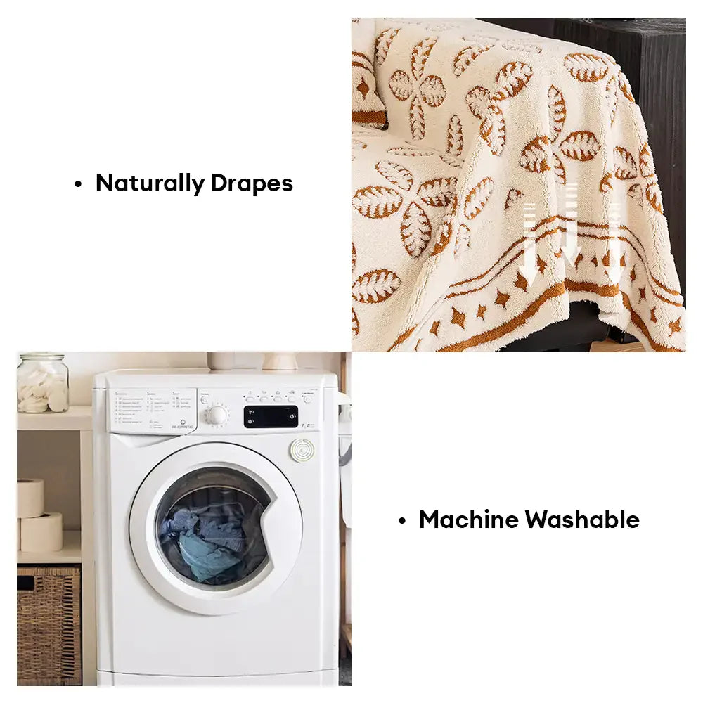 Thickened Jacquard Velvet Leaf Pattern Sofa Decoration Multi-Purpose Blanket Sofa Cover