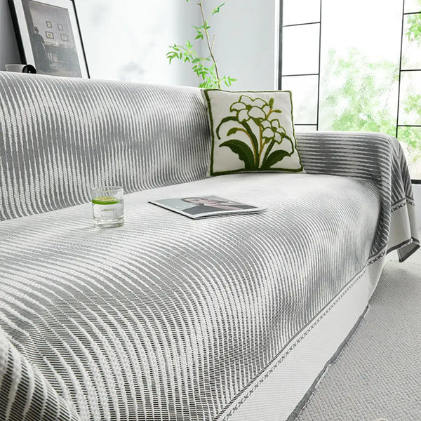 Modern Geometric Cooling Ice Silk Breathable Sofa Blanket Sofa Cover