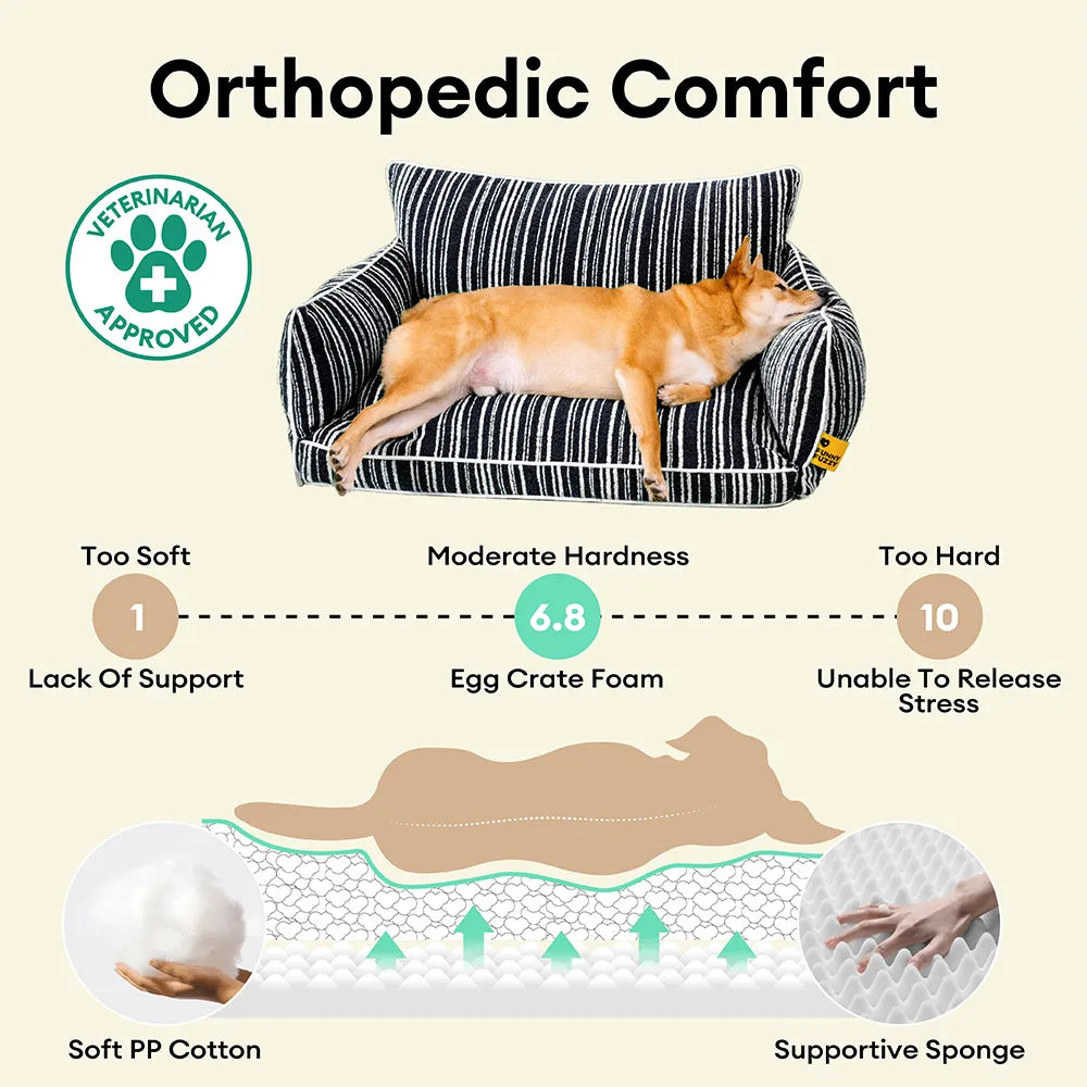 Orthopedic All-season Dog Sofa Bed - Funnyfuzzy SnugNest