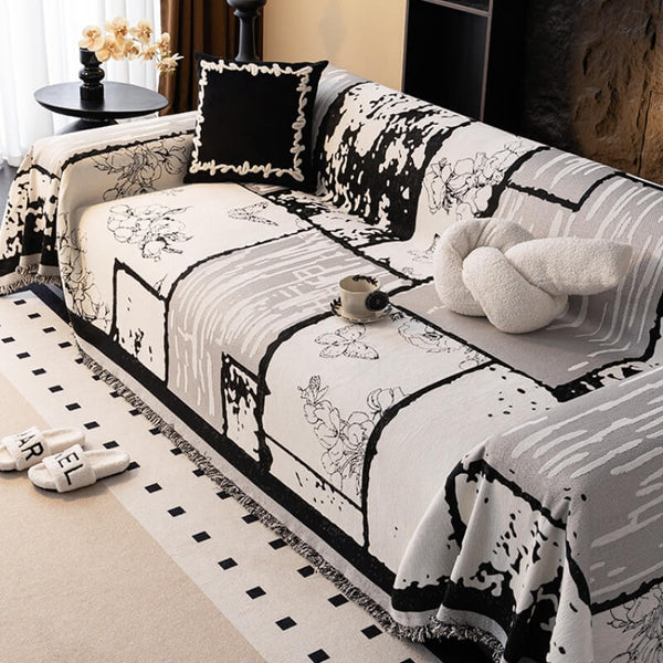 Vintage Chenille Anti-Scratch Sofa Protector Throw Sofa Cover