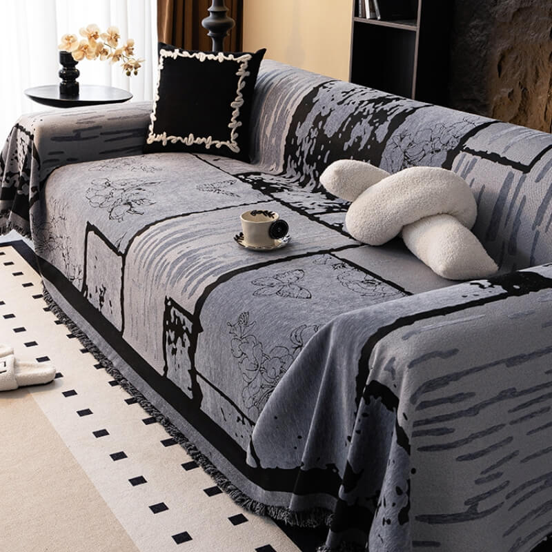 Vintage Chenille Anti-Scratch Sofa Protector Throw Sofa Cover