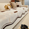 Durable Herringbone Pattern Anti-Slip Sofa Cover with Wavy Trim – Pet Scratch Resistant