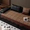 Vintage Chenille Sofa Protector with Faux Leather Panels Non-Slip Couch Cover