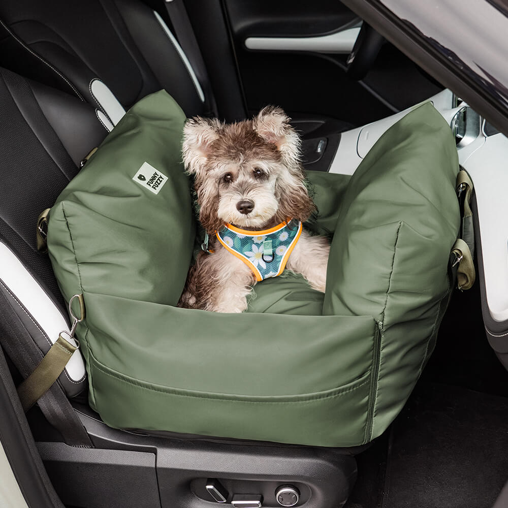 Full Leather Dog Pet Car Seat Bed - Fort - FUNNYFUZZY