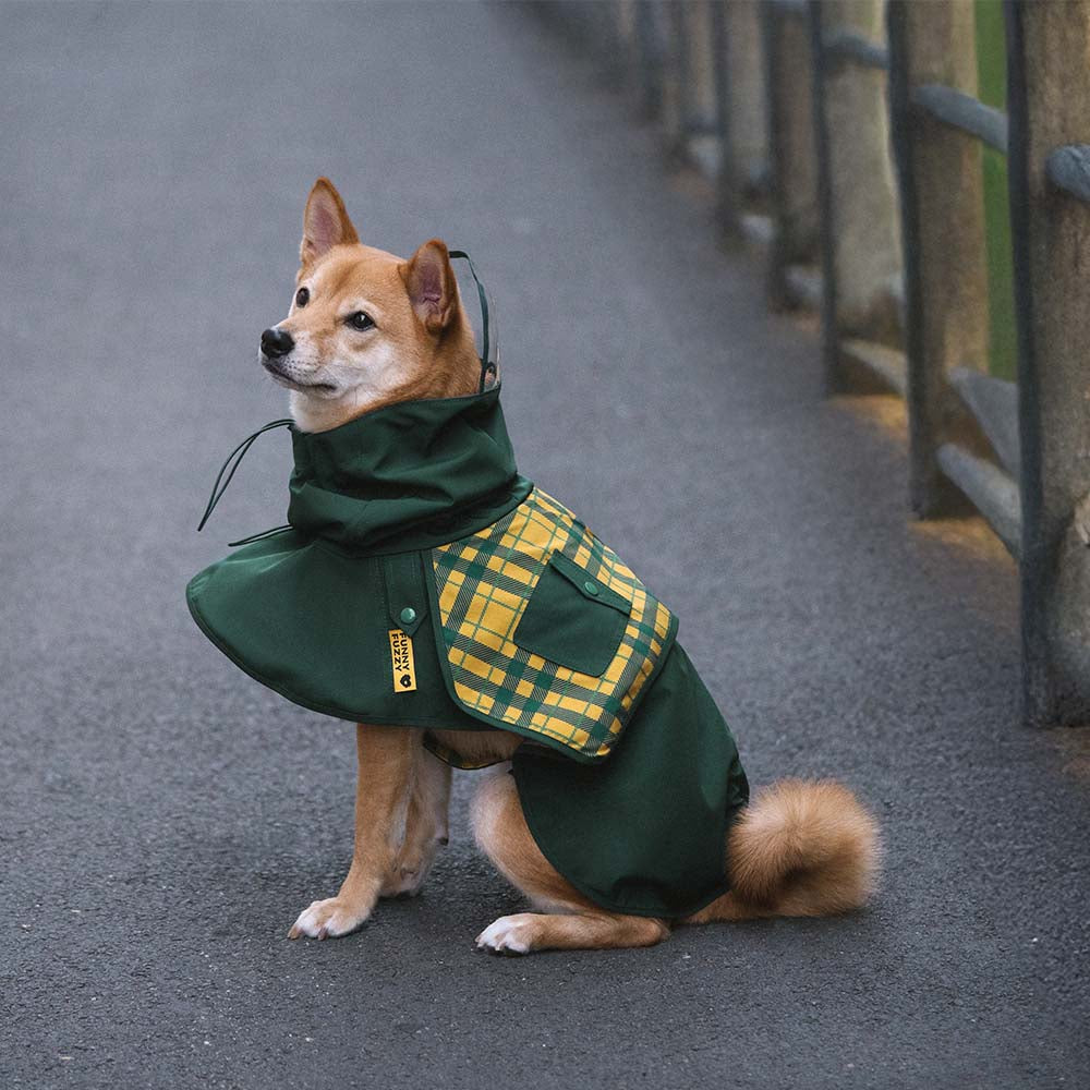Imperméable réglable à carreaux vintage pour chien - Protection contre les intempéries