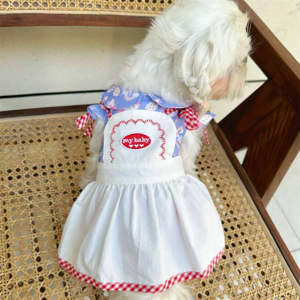 Adorable Retro-Style Dog Dress - Perfect for Special Occasions