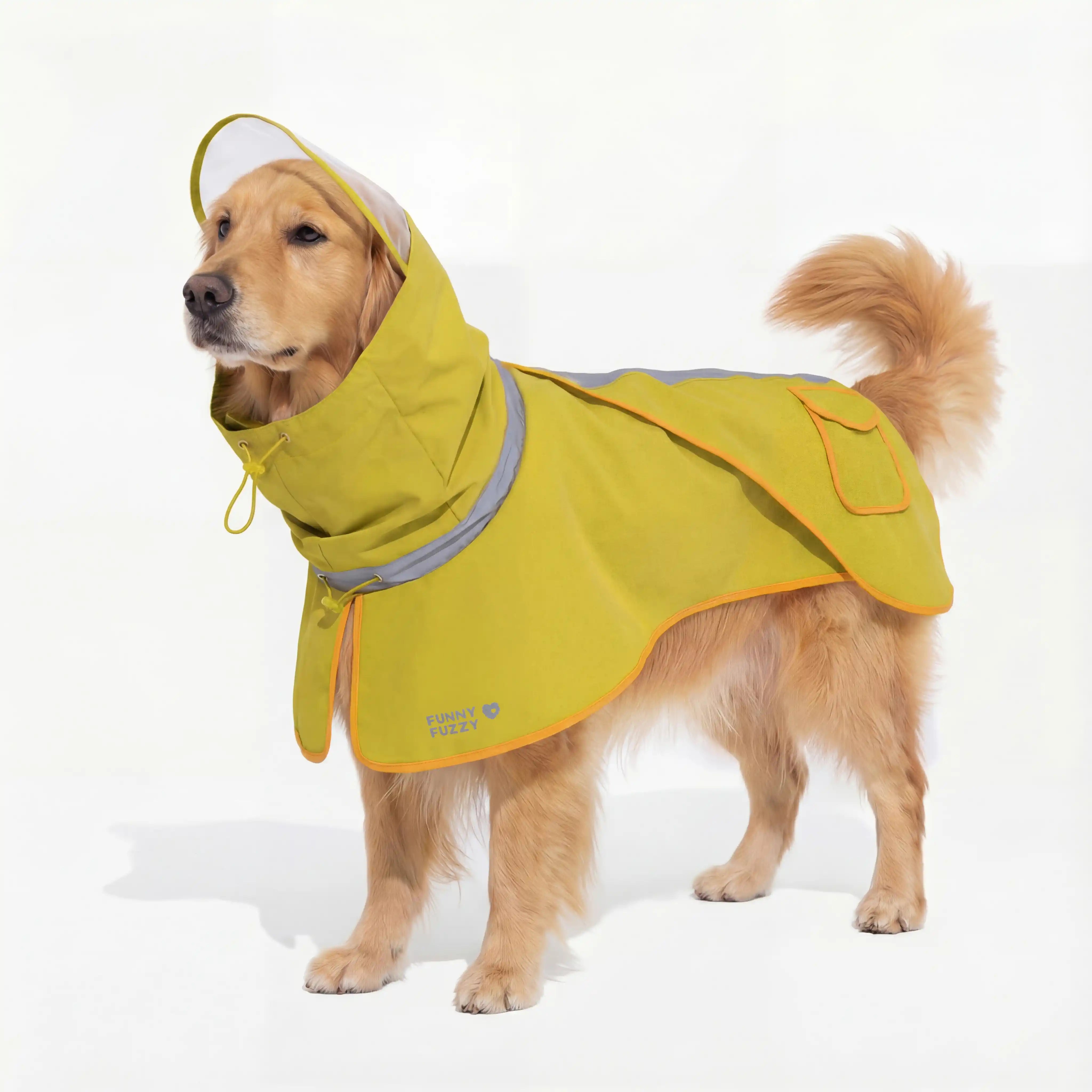 Adjustable Reflective Waterproof with Pocket Dog Human Matching Raincoat-Stay Dry
