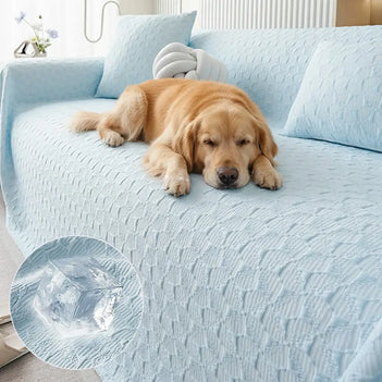 Textured Cooling Ice Silk Skin-Friendly Breathable Sofa Blanket Washable Sofa Cover