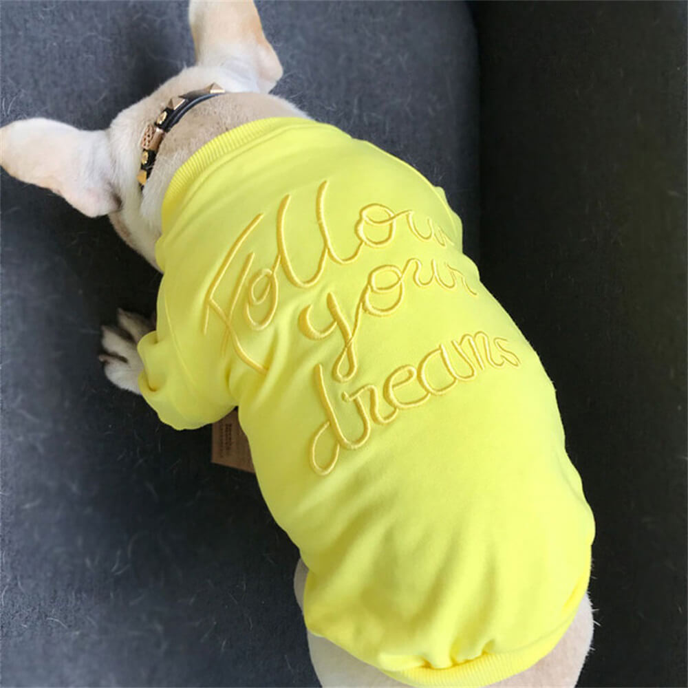 Matching "Follow Your Dreams" Sweatshirts for Dog and Owner - Cozy and Stylish Duo Set