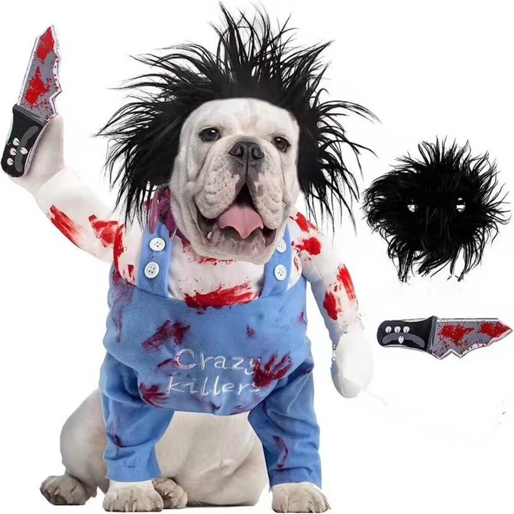 Costume d'Halloween pour chien Chucky Crazy Horror