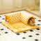 2-in-1 Funny Plush Plaid Checkered Cat Tunnel  Bed