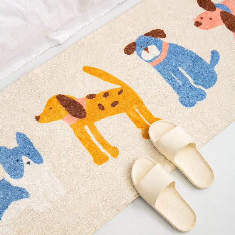 Adorable tapis de chevet à motif de chat et de chien pour animaux de compagnie