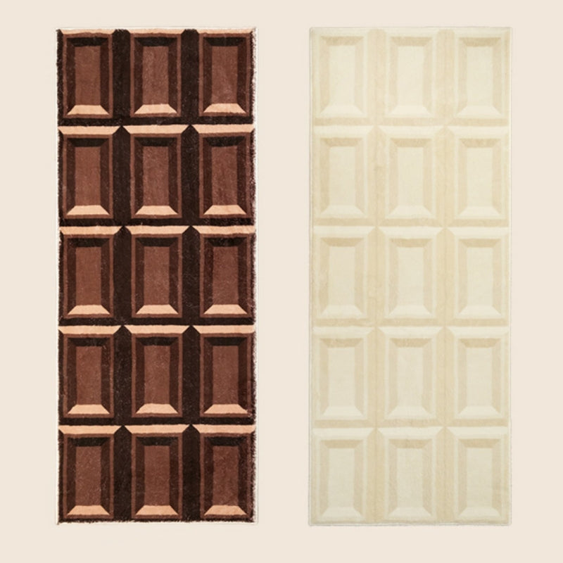 Tapis pour animaux de compagnie moelleux tridimensionnel créatif chocolat
