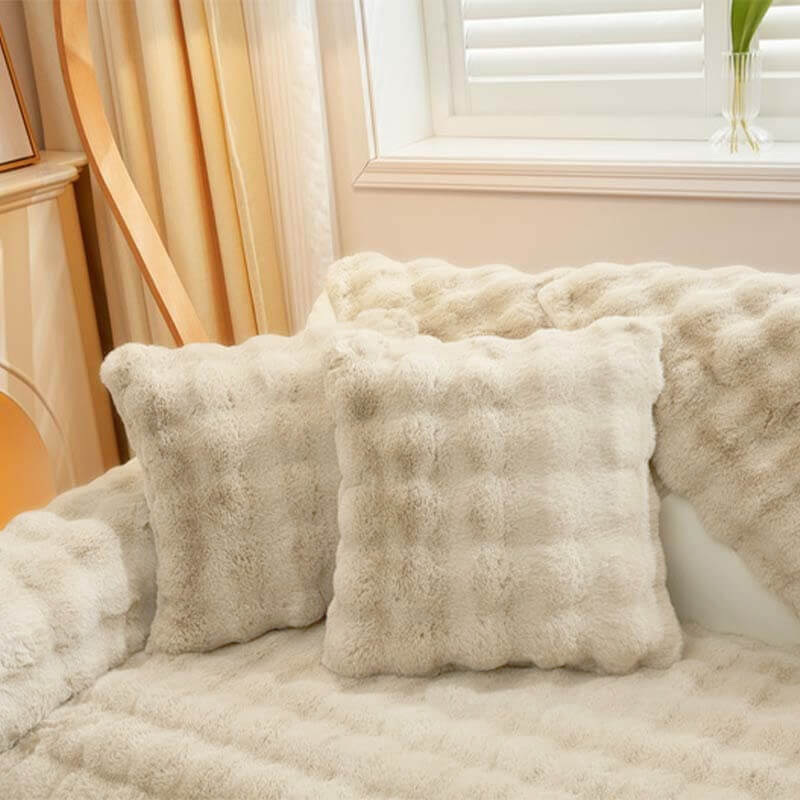 Cozy Plush Solid Colour Non-slip Sofa Cover