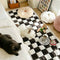 Cream-colored Large Plaid Square Fuzzy Pet Mat Bed Sofa Cover