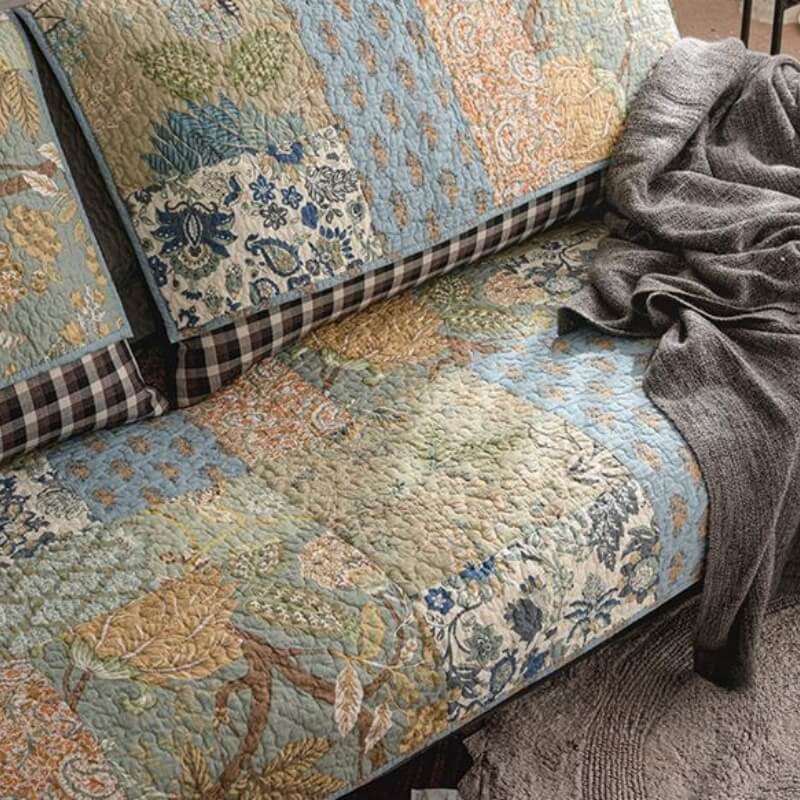 European Floral Cotton Sofa Cover Sofa Protective Non-slip Cover