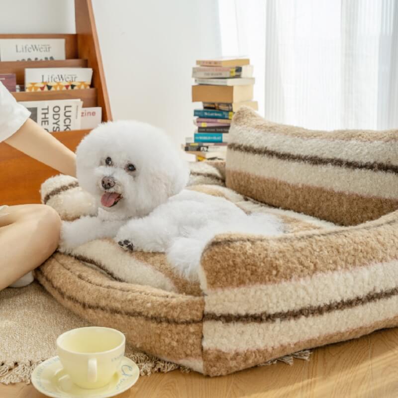 Canapé-lit confortable en peluche pour chien et chat Lazy Holiday