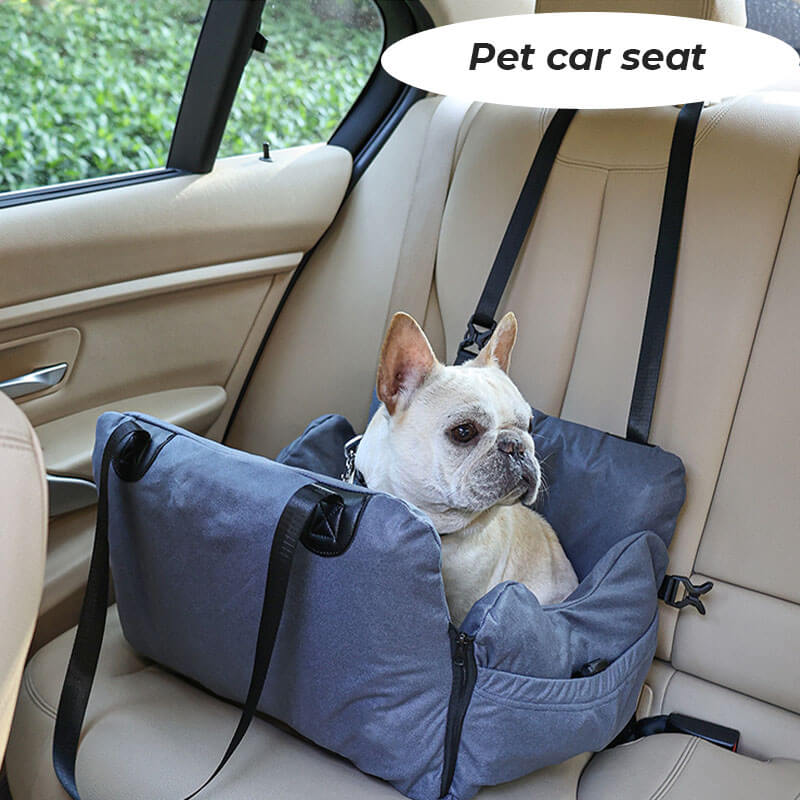 FunnyFuzzy Portable Pet Carrier Airbag Dog Car Seat Bed Grey Multifunctional Secure Inflatable Easy to Clean 49 42 30 cm