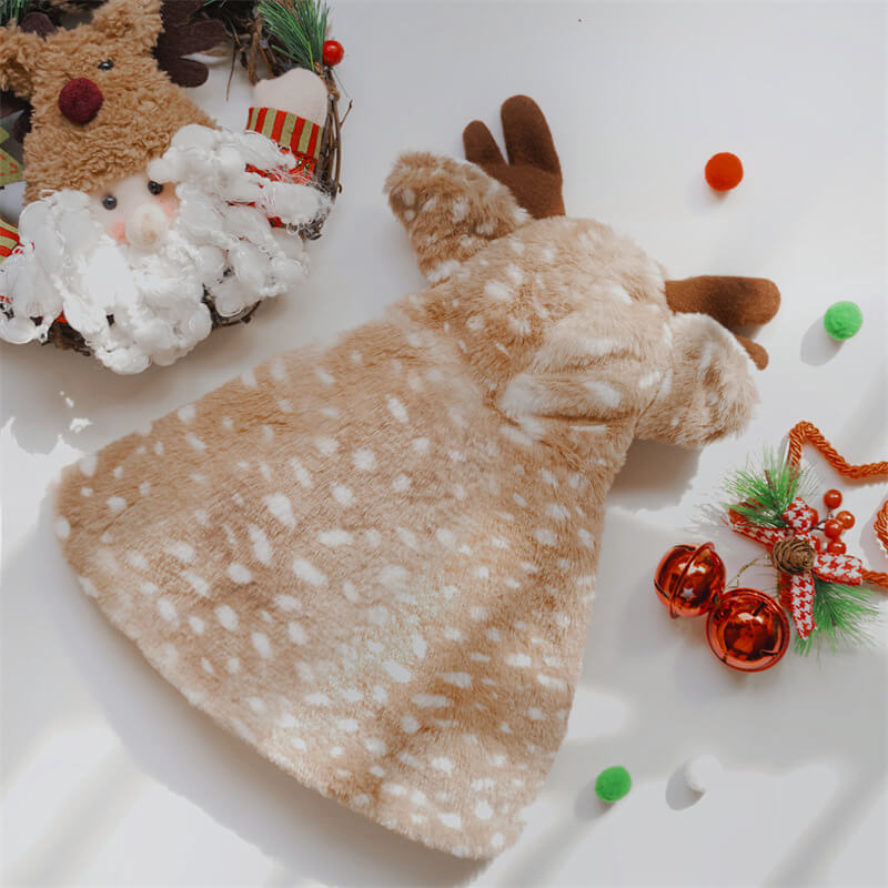 Vêtements pour animaux de compagnie Cape d'élan en peluche Costumes pour chiens et chats Cadeaux de luxe pour chiens