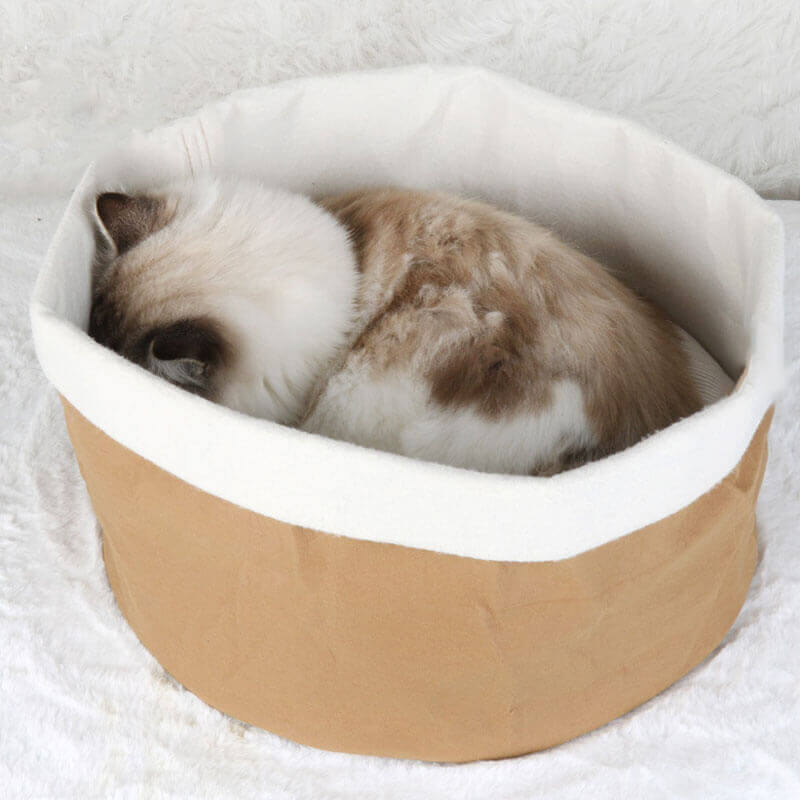 Lit panier pour chat en papier kraft lavable