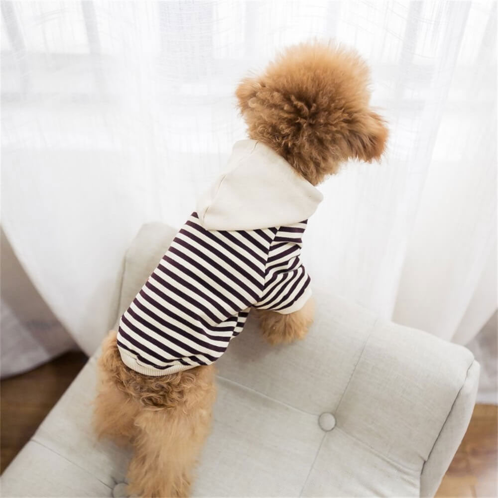 Pet Dog Clothes Fashion Trend Hoodie Striped Sweatshirt