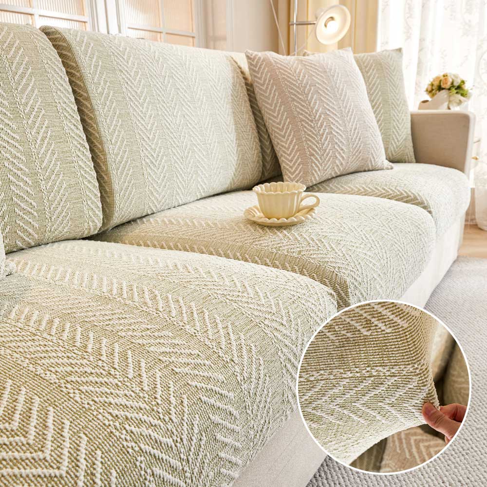 Herringbone Chenille Anti-Slip Magic Sofa Cover