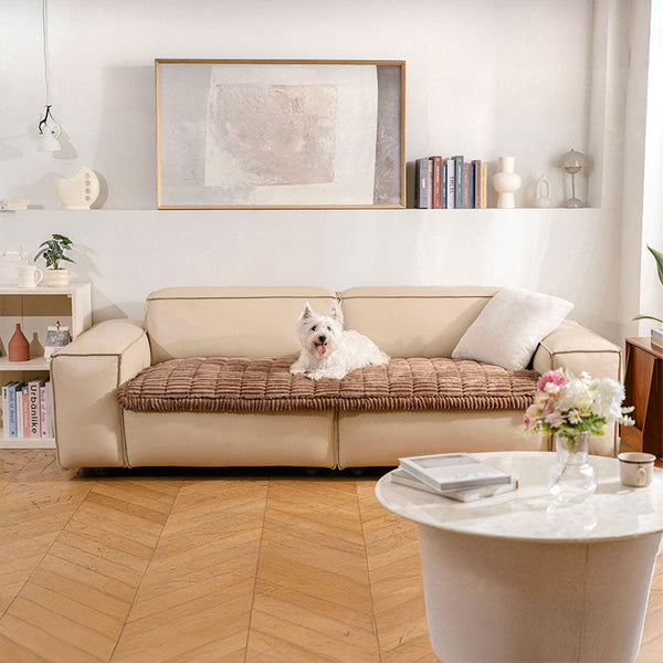 Make Waffle Biscuit Sofa Cover – Cozy Soft Flannel & Breathable Pet Mat