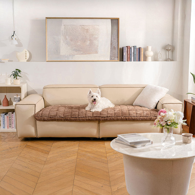 Make Waffle Biscuit Sofa Cover – Cozy Soft Flannel & Breathable Pet Mat