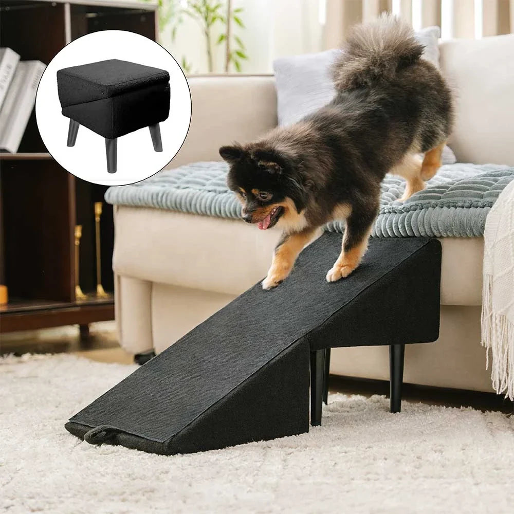2-in-1 Convertible Wooden Home Step Stool Dog Ramp Stairs