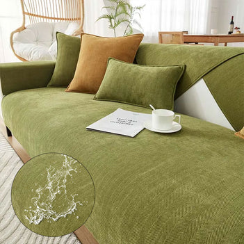 Herringbone Chenille Fabric Furniture Protector Sofa Cover